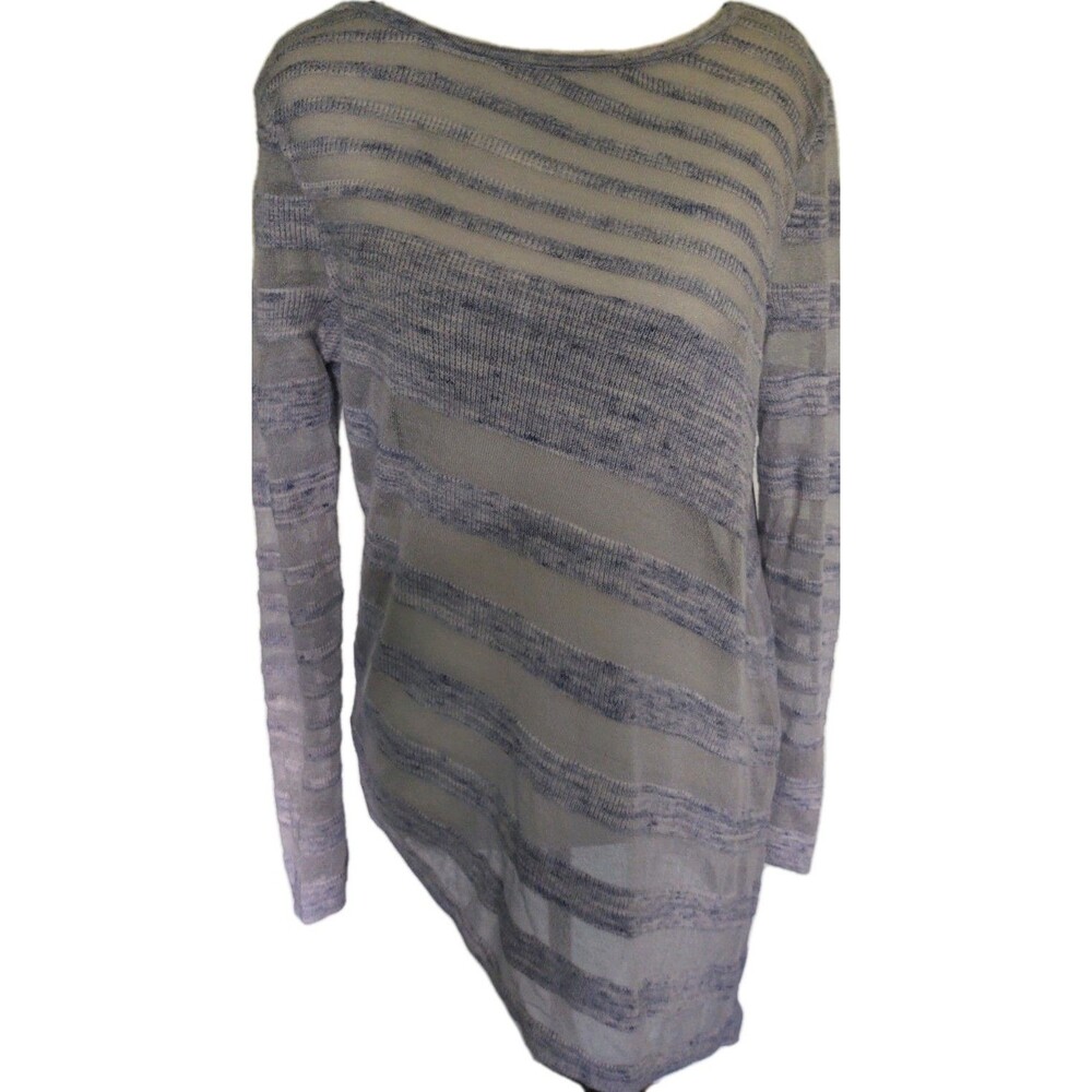 Chicos Long Sleeve Cerulean Sweater Size 1 Medium 8 Pullover Career Business